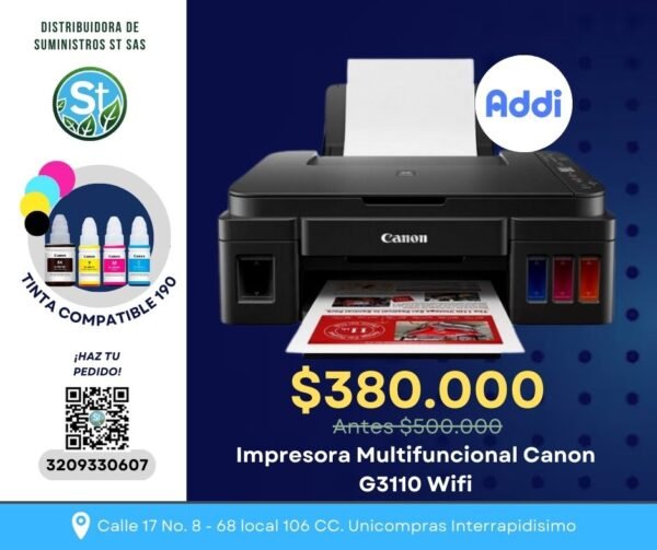 Impresora Multifuncional Canon G3110 Wifi Rmanofacturada